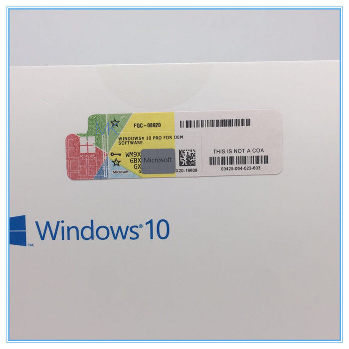 마이크로소프트 안전 부호를 가진 Windows 10 전문가 64 조금 DVD 제품 열쇠